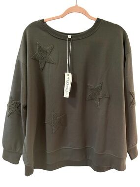Workshop Republic Graphite Grey Star Sweatshirt 1X NWT
